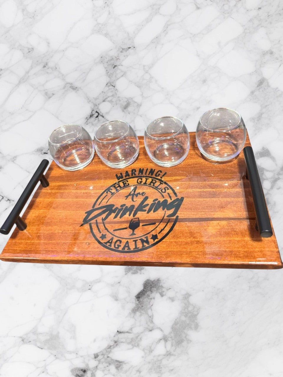 Ultimate Sip & Serve Board w/Glasses