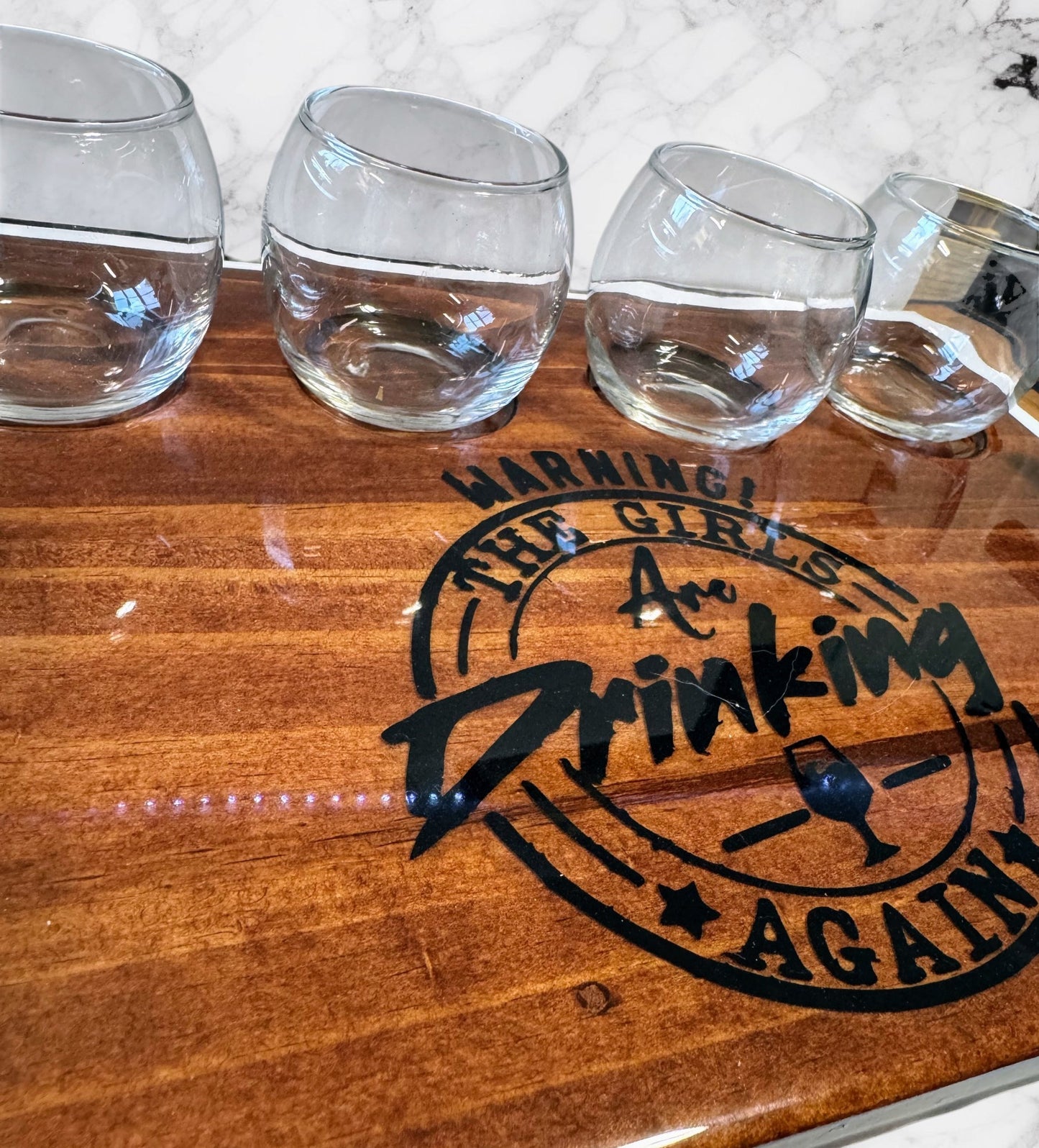 Ultimate Sip & Serve Board w/Glasses