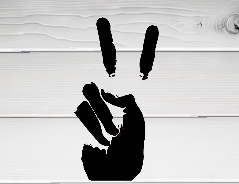 Peace Sign Hand Vinyl Decal – Stylish Customizable Design for Cars, Laptops, & Walls