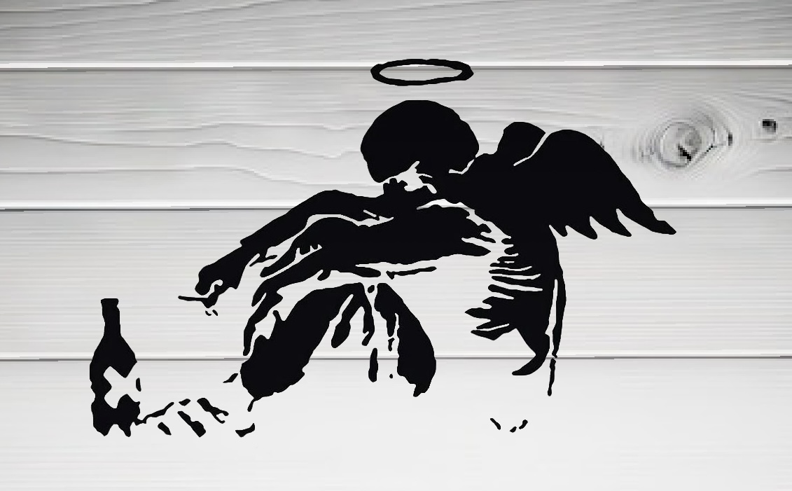Custom Drinking Angel - Vinyl, All Weather, and Beautiful