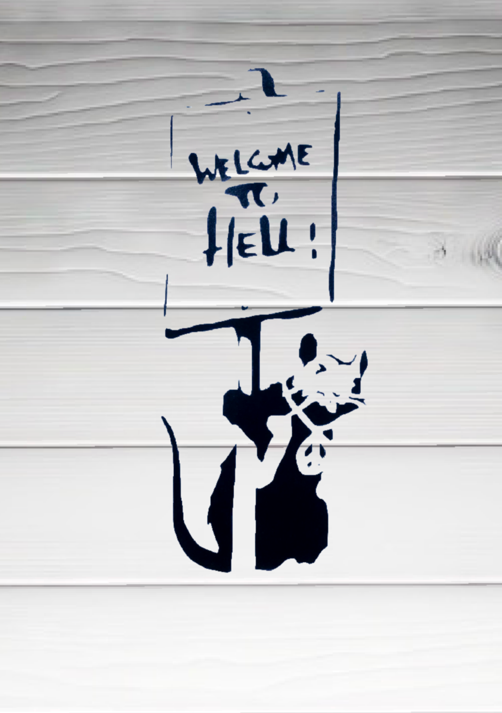 Rebel Rat Vinyl Decal – “Welcome to Hell” Street Art-Inspired Sticker