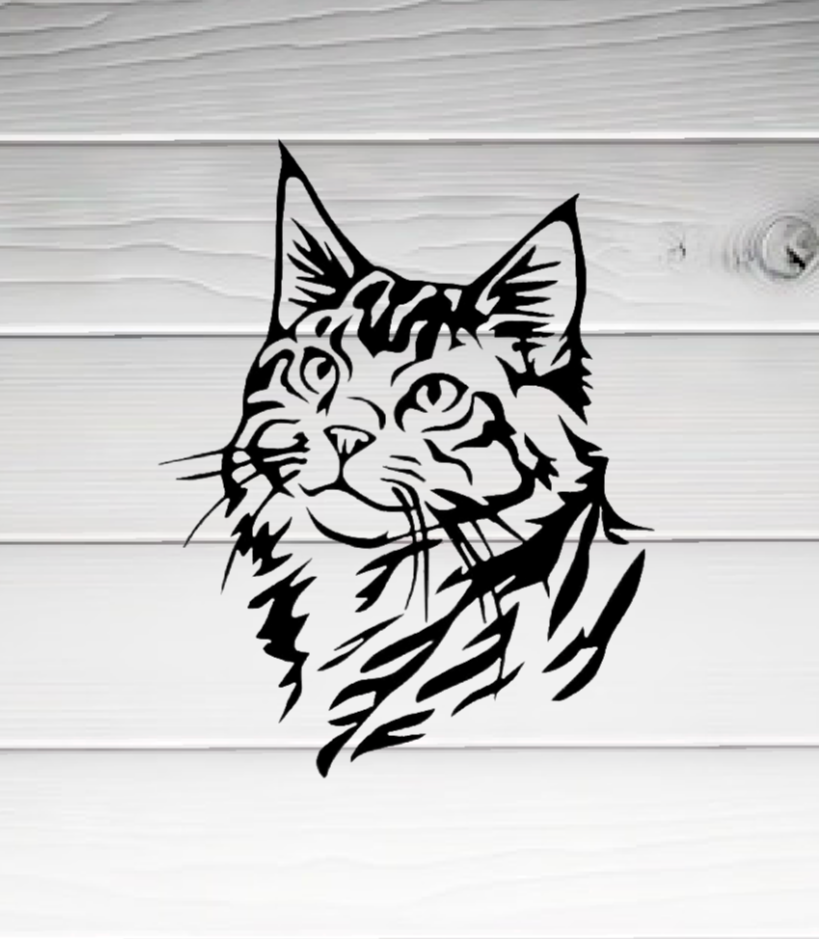 D6 Large Cat Vinyl Decal – Elegant & Bold Feline Design