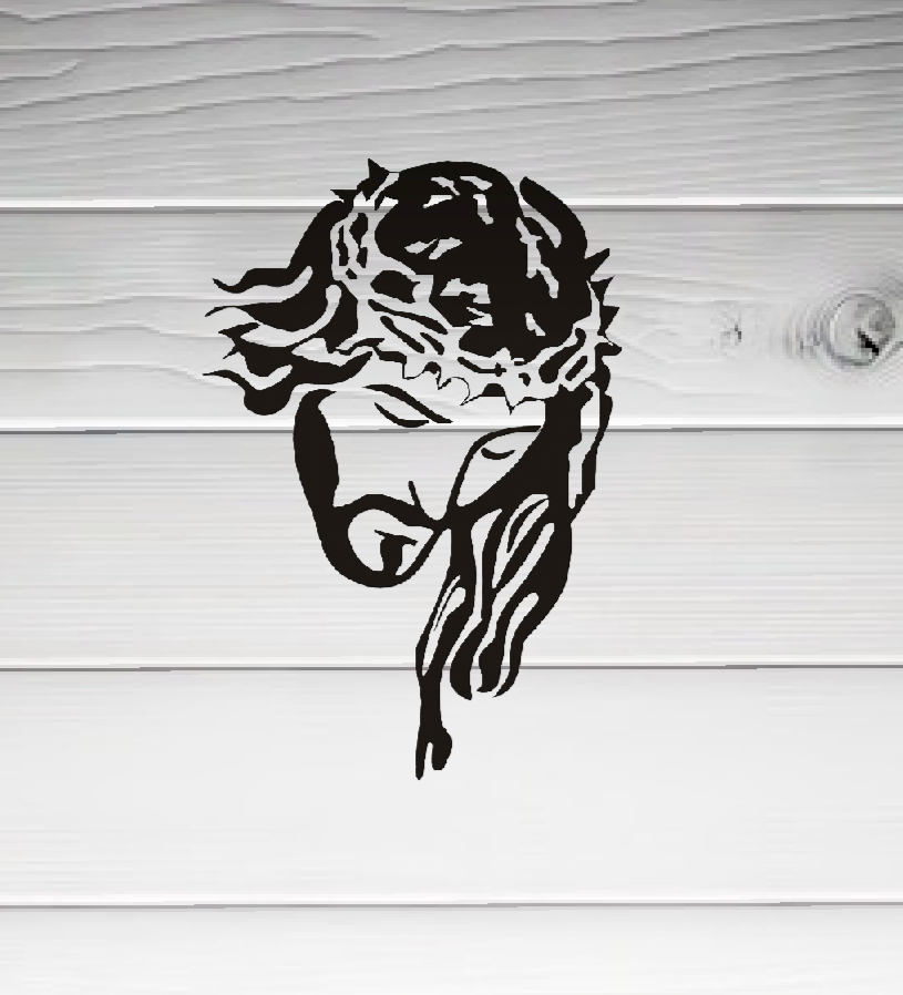 Jesus Crown of Thorns Decal – Faith-Inspired Vinyl Sticker for Cars, Laptops & More