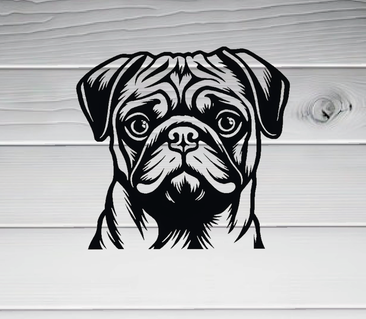 D9 Pug Vinyl Decal – Perfect for Dog Lovers! Adorable!