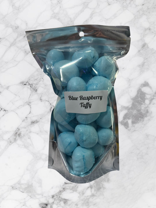T6 Freeze-Dried Blue Raz Taffy – Sweet & Tangy Crunch